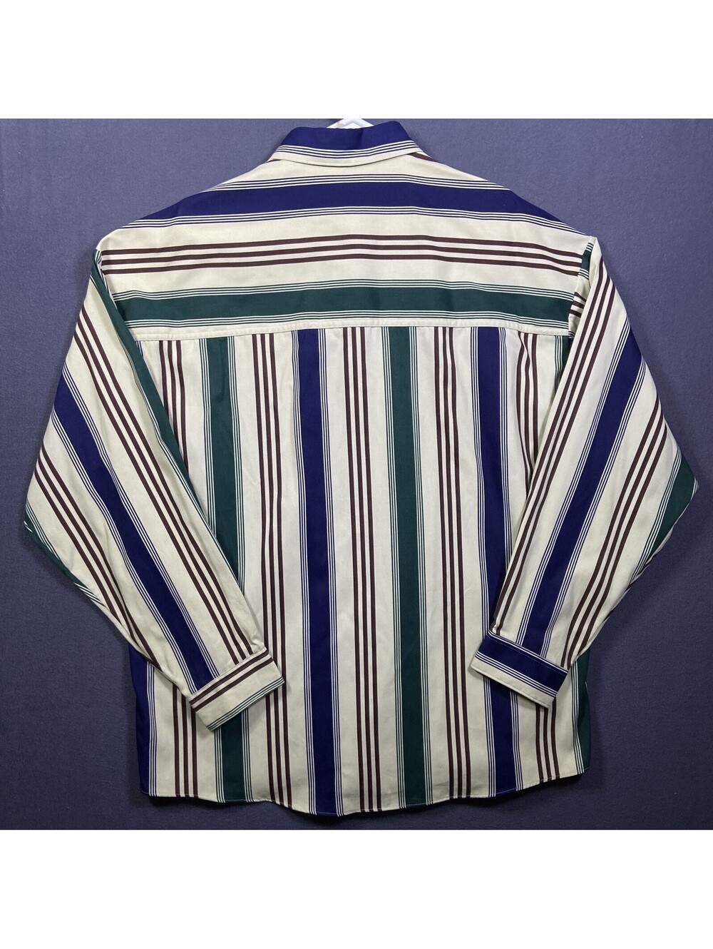 Vintage Bon Homme XL Striped Button-Up Shirt Cotton USA Made Western 80s 90s EUC - Picture 8 of 9